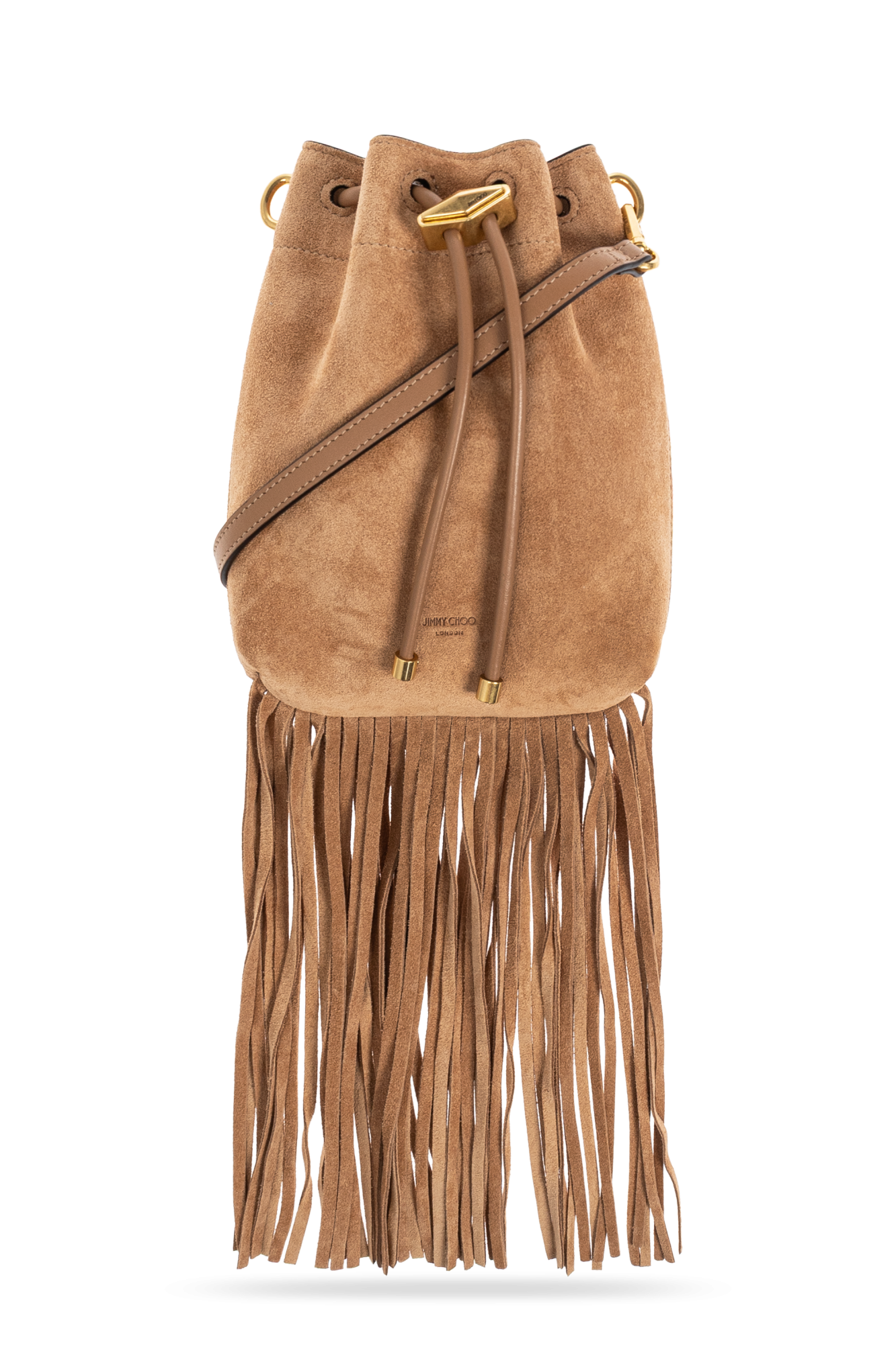 バッグ・カバンその他 JIMMY CHOO Bon Bon suede bag TOFFEE/LIGHT GOLD Bon Bon | Toffee Suede Bag With Pearl Closure | JIMMY CHOO